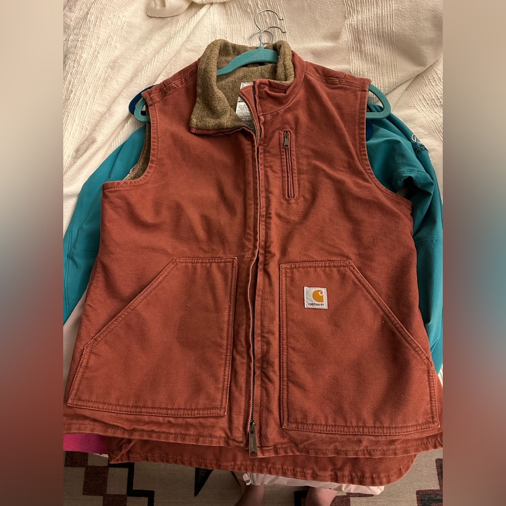 Brick Red Carhartt Duck Vest